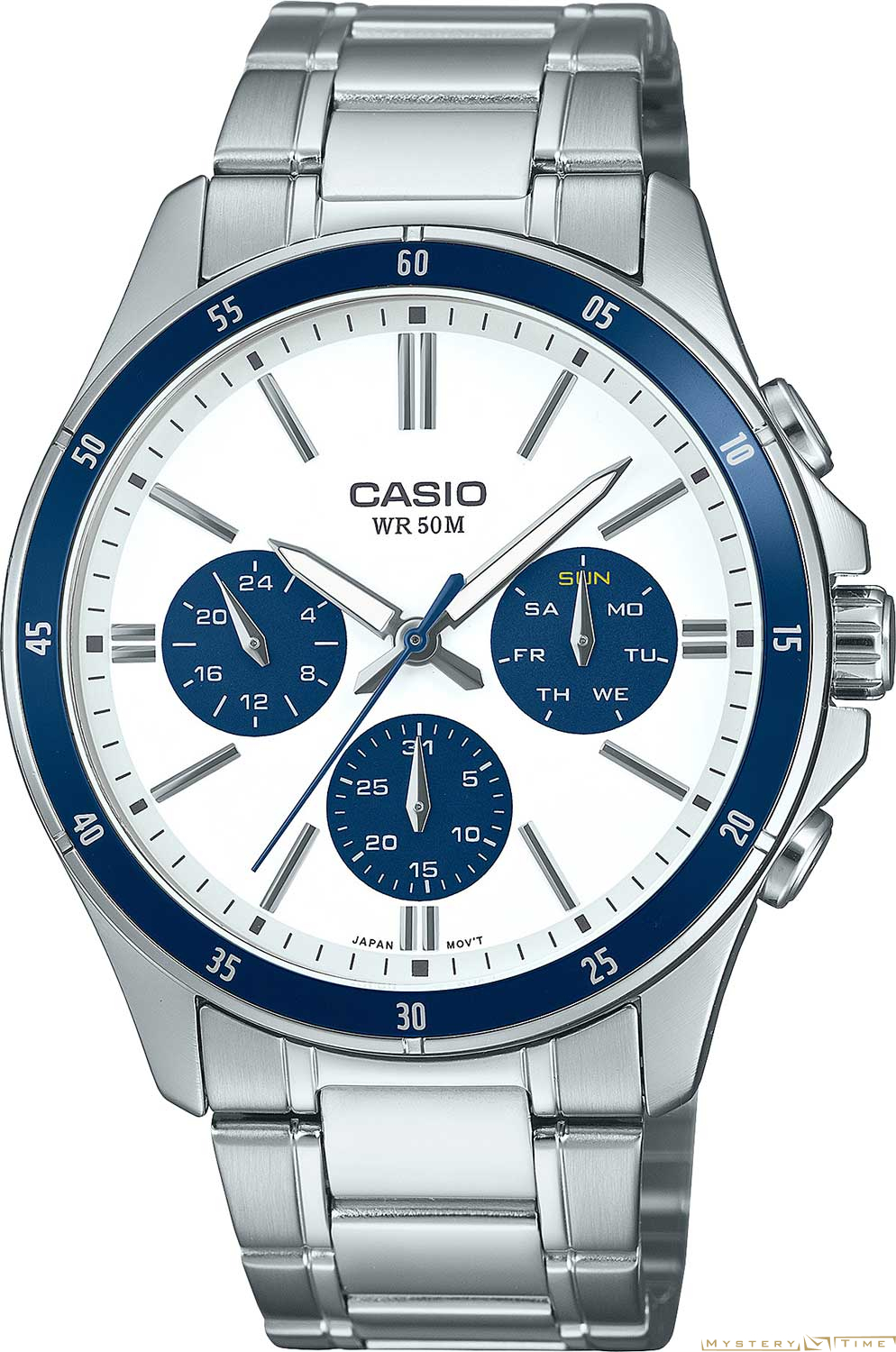Часы японские наручные мужские кварцевые на браслете Casio MTP-1374D-7A2